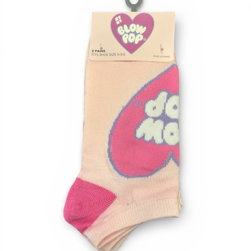 Women’s Valentines Day Blow Pop  Crew Socks 2pk NEW Shoe Sz 5-9.5